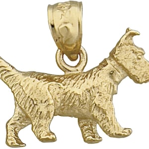 14K Gold 3-D Scottish Terrier Charm