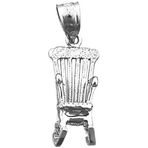 Rhodium Plated 925 Sterling Silver 3D Rocking Chair Charm