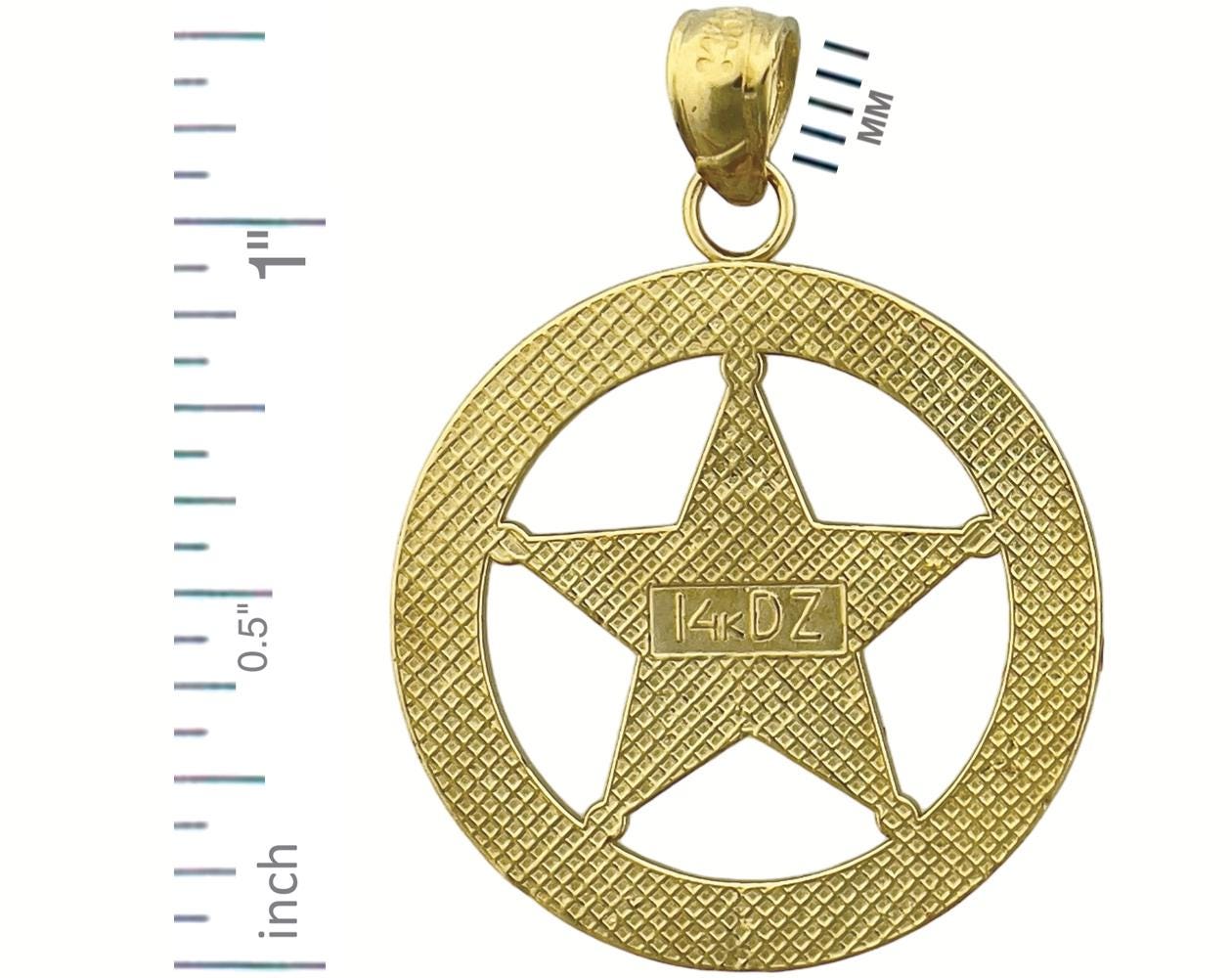 14K Gold United States Marshal Badge Pendant - Etsy