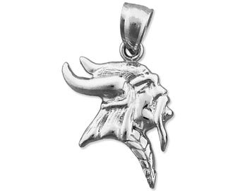 Rhodium Plated 925 Sterling Silver Viking Helmet Charm