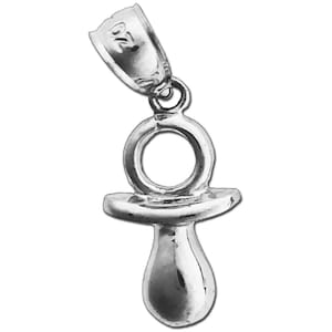 Rhodium Plated 925 Sterling Silver Pacifier Charm