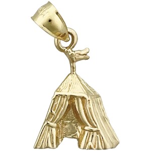 14K Gold Camping Tent Charm
