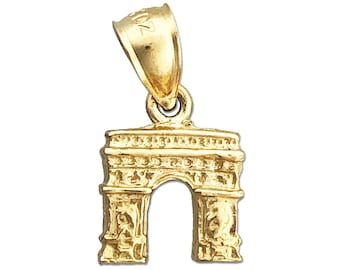 14K Gold 3D Arc De Triomphe Charm