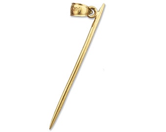 14K Gold 3D Toothpick Pendant