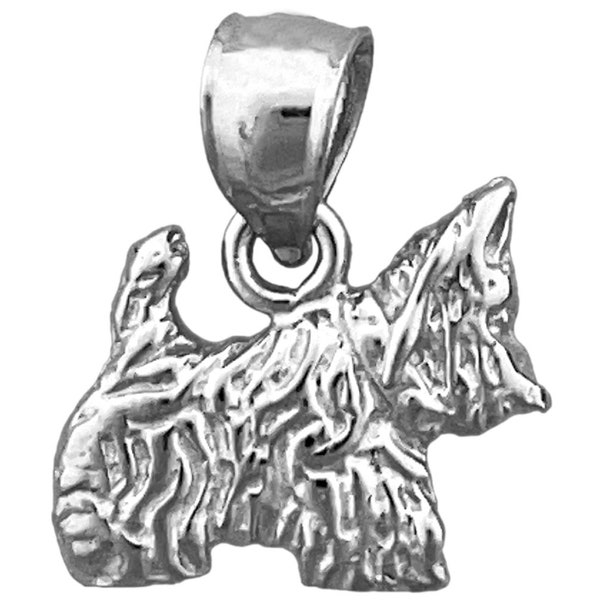 Rhodium Plated 925 Sterling Silver Aberdeen Terrier Charm