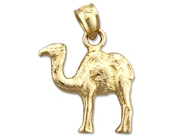 14K Gold 3D Camel Charm