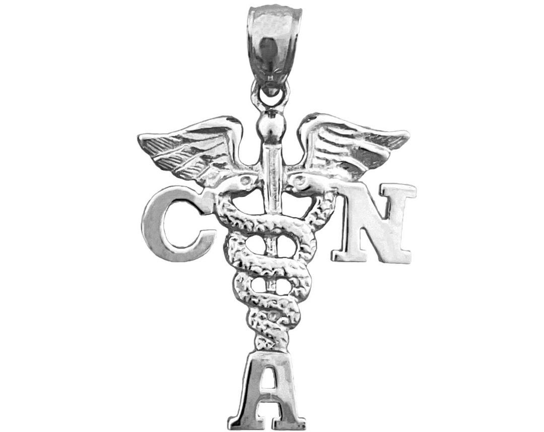 Rhodium Plated 925 Sterling Silver Certified Nurse Assistant CNA ...