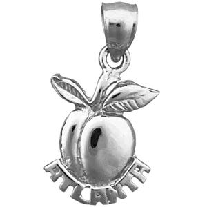 Rhodium Plated 925 Sterling Silver Atlanta Georgia Peach Charm