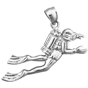 Ciondolo subacqueo in argento sterling 925 placcato rodio