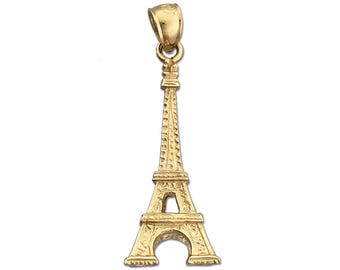 14K Gold 3-D Eiffelturm Anhänger