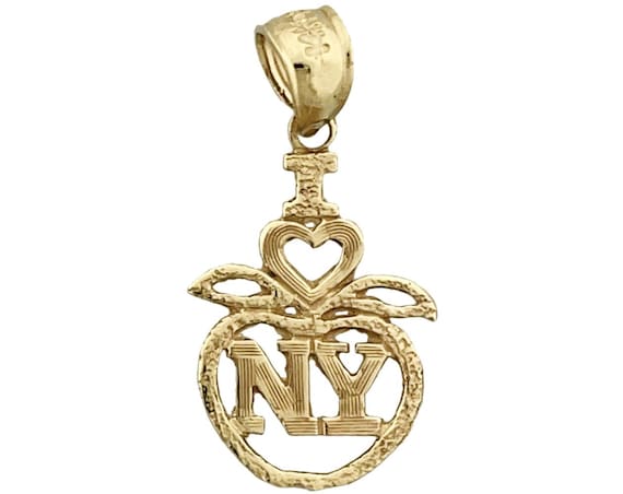 14Kゴールド「I Love New York」ビッグアップルチャーム - Etsy 日本