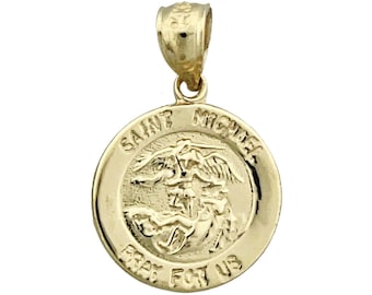 14K Gold Saint Michael Charm