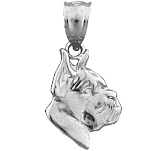 Rhodium Plated 925 Sterling Silver Boxer Face Charm