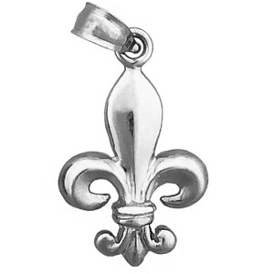 Rhodium Plated 925 Sterling Silver Fleur Des Lis Charm
