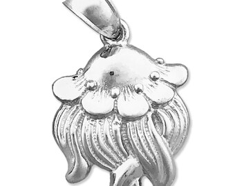 Rhodium Plated 925 Sterling Silver Cephalopod Jellyfish Charm
