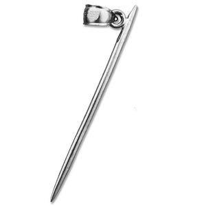 Rhodium Plated 925 Sterling Silver 3D Toothpick Pendant