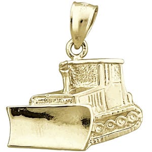 14K Gold Bulldozer Charm