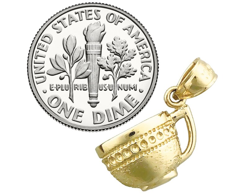 14K Gold Coffee Mug Charm image 3
