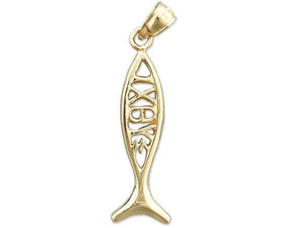 14K Gold Ichthys IXOYE Pendant Etsy Canada