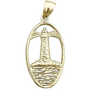 14K Gold Lighthouse Medallion