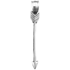 Rhodium Plated 925 Sterling Silver Arrow Charm