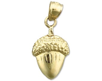 14K Gold Acorn Charm