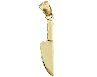 14K Gold 3D Chef Knife Charm