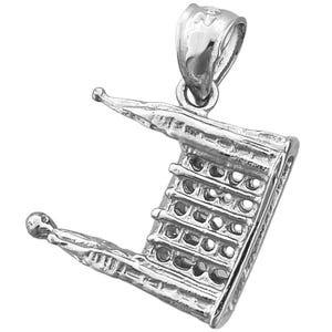 Rhodium Plated 925 Sterling Silver 3D Mormon Temple Charm