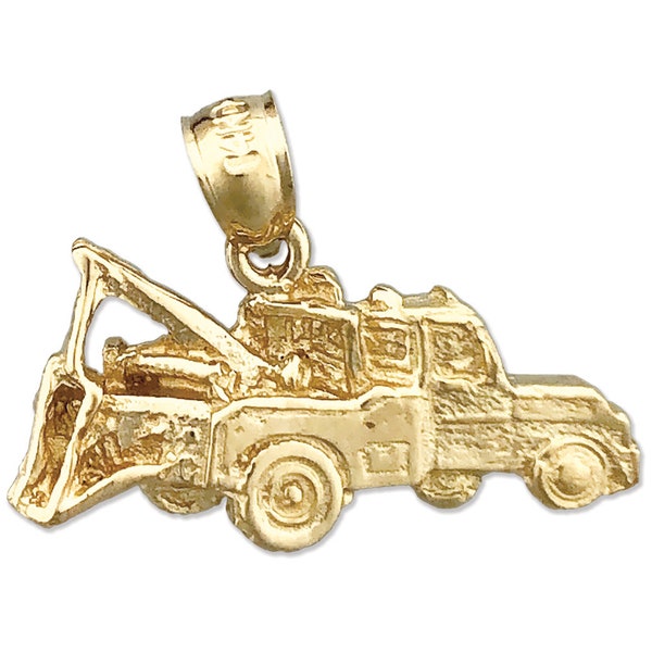 14K Gold Tow Truck Charm