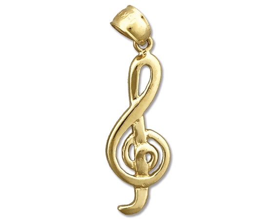 Colgante de nota musical de clave de sol en oro / collar de dijes de nota  musical -  México