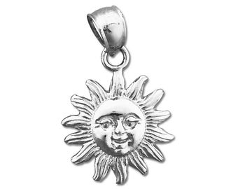 Charm de sol en plata de ley 925 con baño de rodio