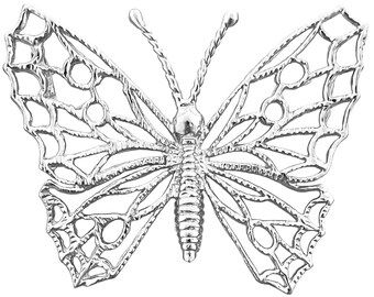Broche papillon mauve 925 en argent sterling émaillé Plique A Jour Nicole Barr - France