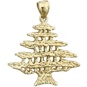14K Gold Libanon Zeder Anhänger