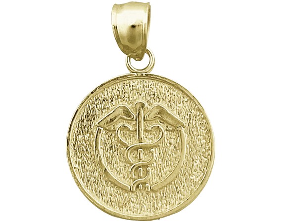 14K Gold Caduceus of Hermes Charm | Etsy