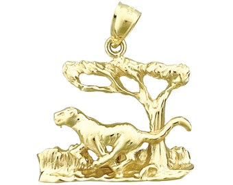 14K Gold Jaguar Pendant