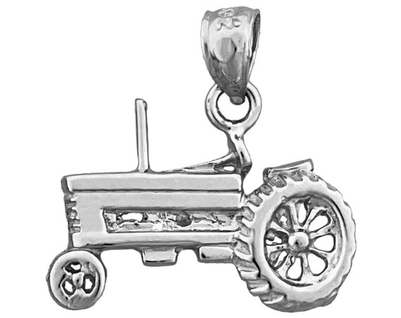 Tractor Charm Sterling Silver Antiqued Finish Tractor Charm Sterling Silver Antiqued Finish