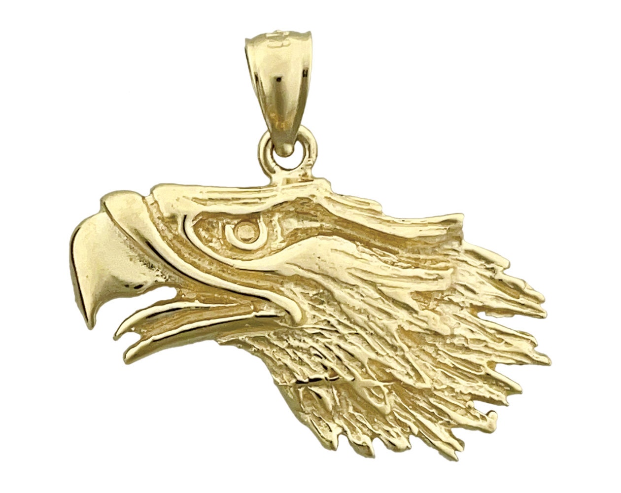 14K Gold Golden Eagle Head Charm 