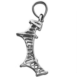 Rhodinierte 925 Sterling Silber 3D Mackinac Brücke Anhänger
