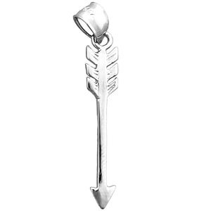 Rhodium Plated 925 Sterling Silver Western Arrow Pendant
