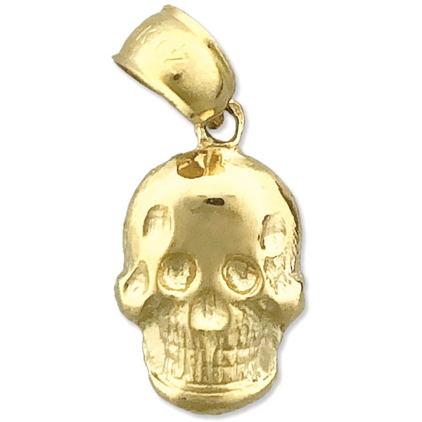 14K Gold Skull Charm