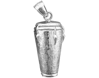 925 Sterling Silber Conga Trommel Anhänger rhodiniert