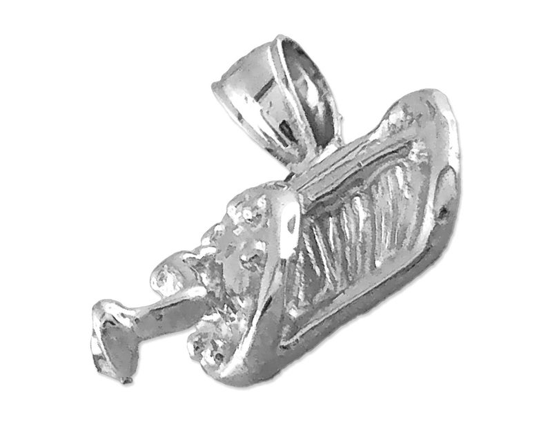 New Polished Rhodium Plated 925 Sterling Silver Fishing Reel Charm