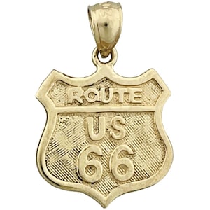 14K Gold US Route 66 Charm