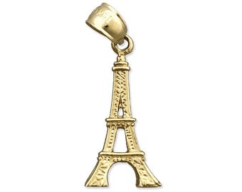 14K Gold 3D Paris Eiffelturm Anhänger