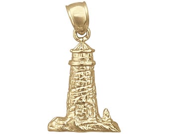14K Gold Historic Lighthouse Charm