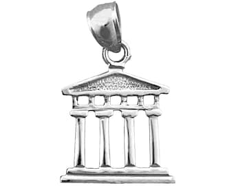 Charm del Partenón griego en plata de ley 925 con baño de rodio