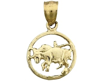 14K Gold Stier Sternzeichen Kreis Charm