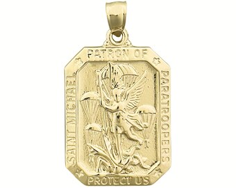 14K Gold Saint Michael Medallion