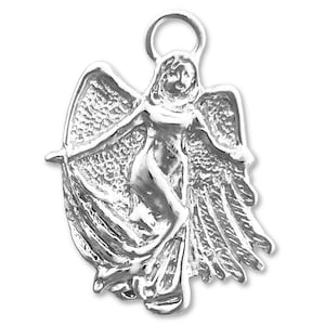 Rhodium Plated 925 Sterling Silver Guardian Angel Pendant