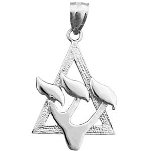 Rhodium Plated 925 Sterling Silver Jewish Star of David Pendant